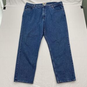 LL Bean Straight Leg Jeans Mens 46x32 Blue Denim Cotton Classic Fit Workwear